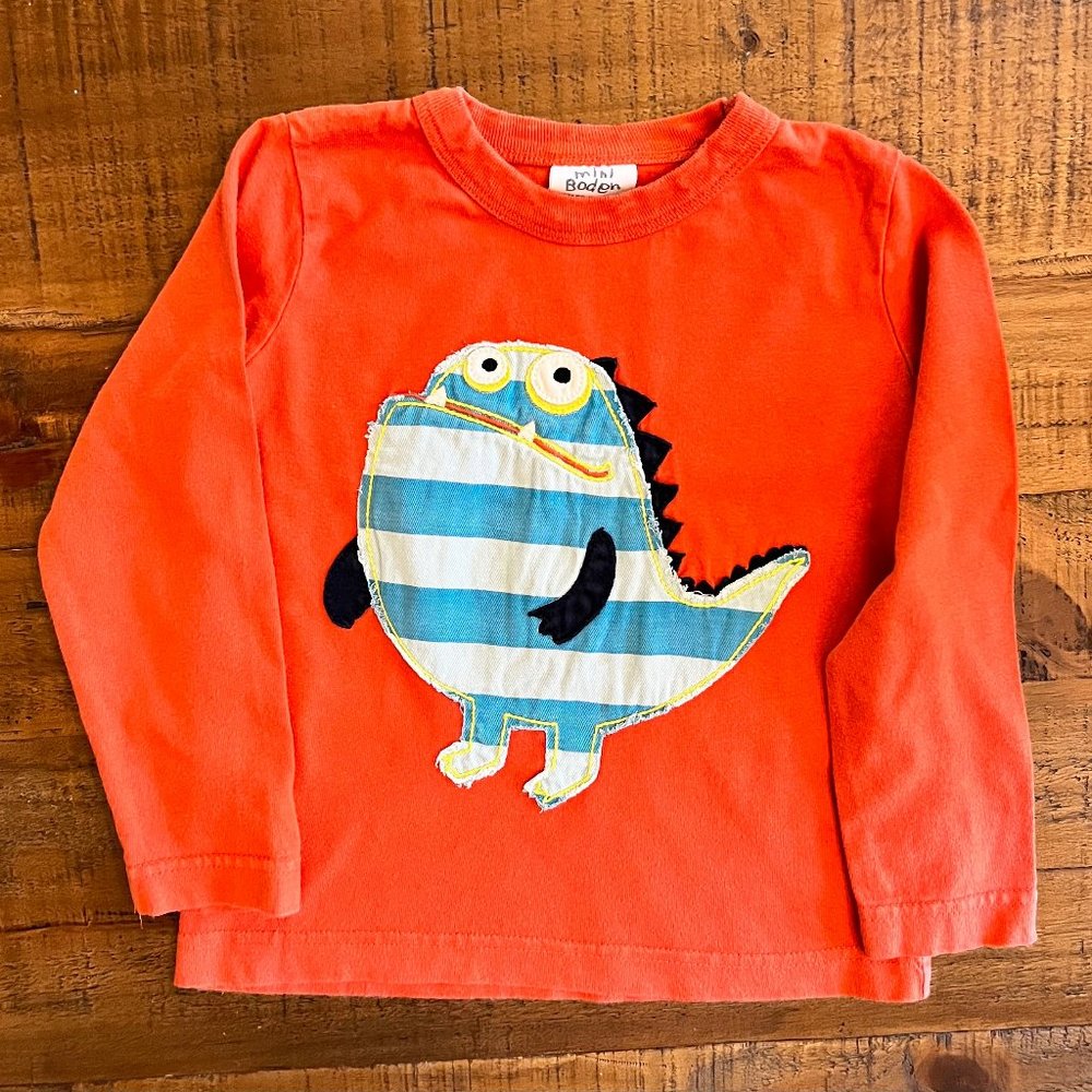 Boys Mini Boden Monster Long Sleeve Tee Size 2-3